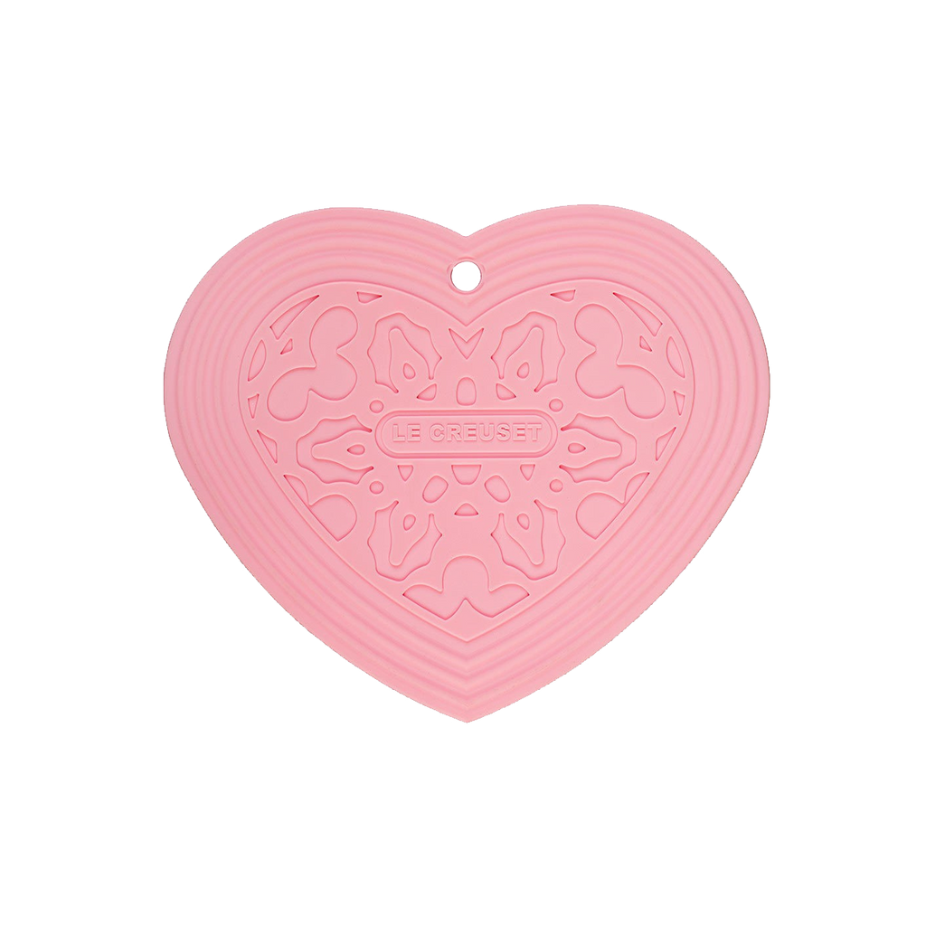 Le Creuset Silikon-Herz-Untersetzer Tradition Shell Pink 20cm
