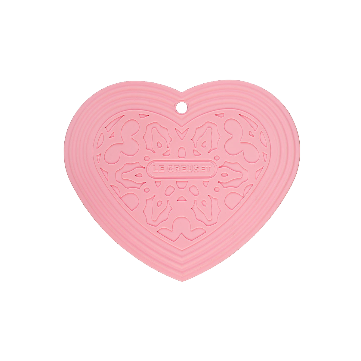 Le Creuset Silikon-Herz-Untersetzer Tradition Shell Pink 20cm
