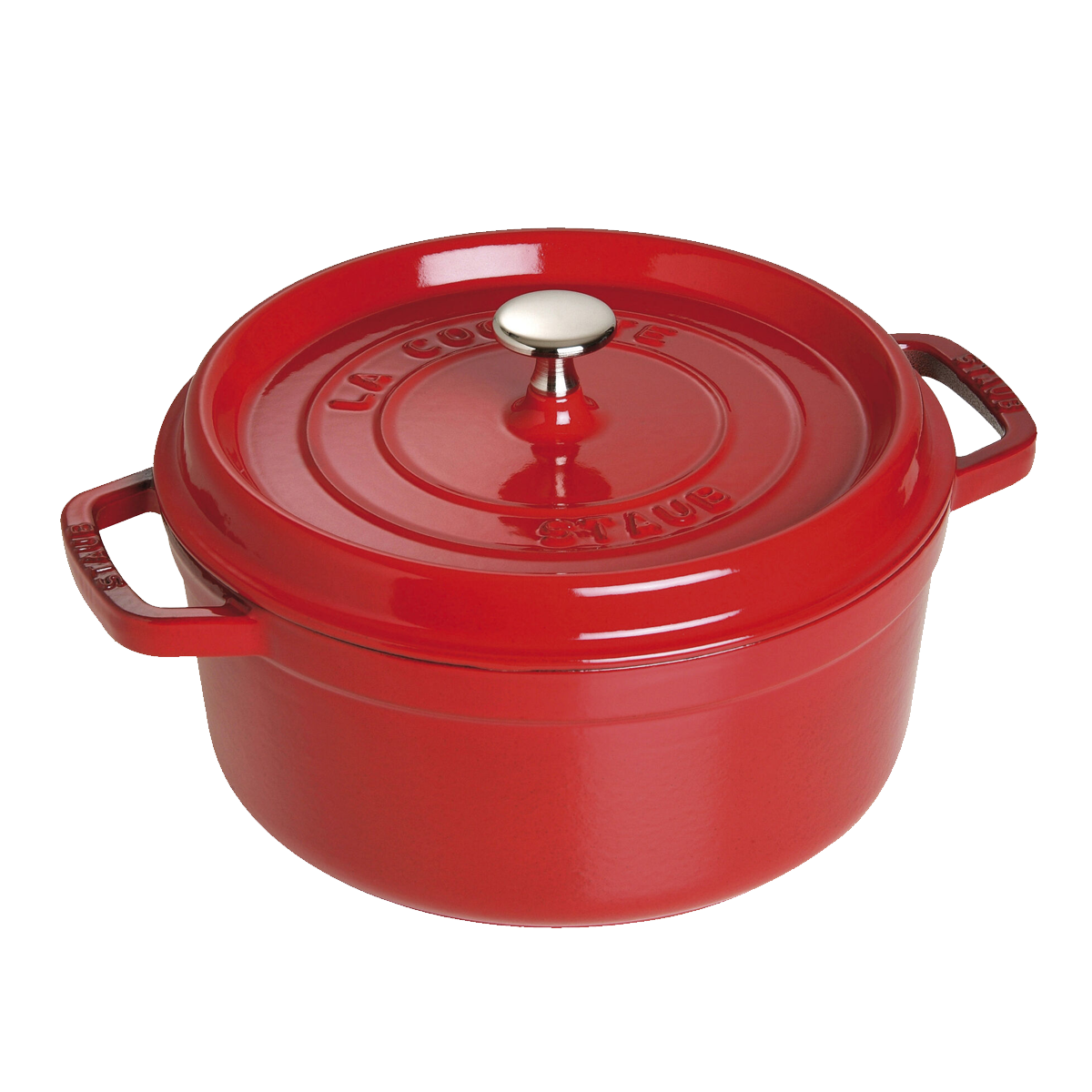 Staub La Cocotte 24cm, rund, Kirsch-Rot, Gusseisen