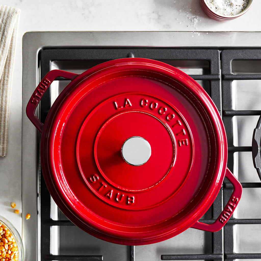 Staub La Cocotte 24cm, rund, Kirsch-Rot, Gusseisen